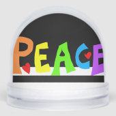 MAZIPOODLES Peace Rainbow Schneekugeln (Vorderseite)