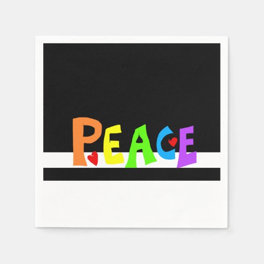 MAZIPOODLES Peace Rainbow Serviette (Vorderseite)