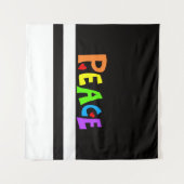 MAZIPOODLES Peace Rainbow Wandteppich (Vorderseite (Horizontal))