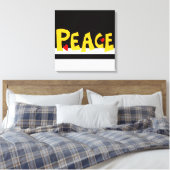 MAZIPOODLES Peace Yellow Leinwanddruck (Insitu (Schlafzimmer))