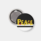 MAZIPOODLES Peace Yellow Magnet (Vorderseite/Rückseite)