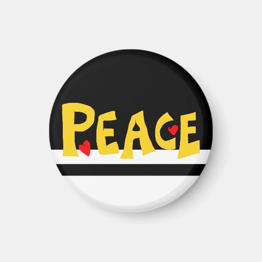 MAZIPOODLES Peace Yellow Magnet (Vorne)