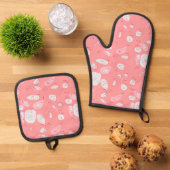 Mazipoodles Rose Rosa Rosa Ofenhandschuh & Topflappen-Set (Oben Unten)