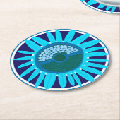 Mazipoodles Sonnenblume Sonnenschein: Blau 1 Runder Pappuntersetzer (Angewinkelt)