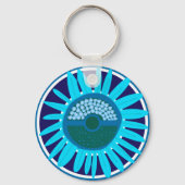 Mazipoodles Sonnenblume Sonnenschein: Blau 1 Schlüsselanhänger (Vorderseite)