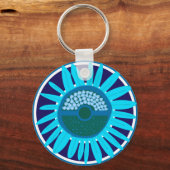 Mazipoodles Sonnenblume Sonnenschein: Blau 1 Schlüsselanhänger (Vorderseite)