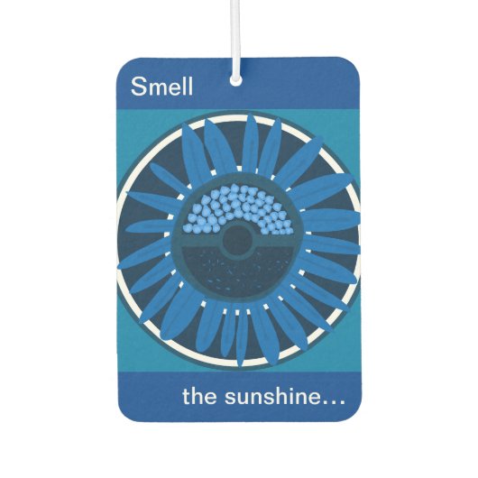 Mazipoodles Sonnenblume Sonnenschein: Blau 2 Autolufterfrischer (Vorderseite)