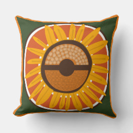 Mazipoodles Sonnenblume Sonnenschein: Orange Green Kissen