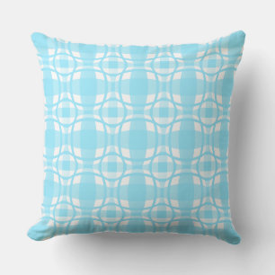 Mazipoodles Square Circle Kariert Baby Blue Kissen