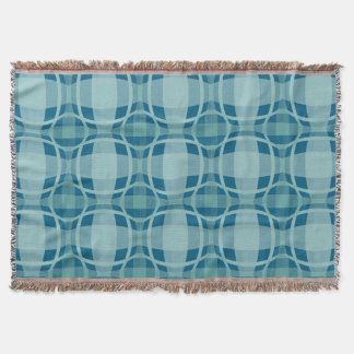 Mazipoodles Square Circle Plaid Baby Blue Decke