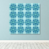 Mazipoodles Square Circle Plaid Baby Blue Leinwanddruck (Insitu (Holzboden))