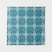 Mazipoodles Square Circle Plaid Baby Blue Wandteppich (Vorderseite)
