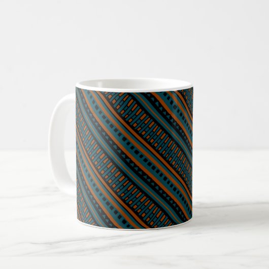 MAZIPOODLES Striped Ribbed Knitting Pattern 150 Kaffeetasse (Vorderseite Links)