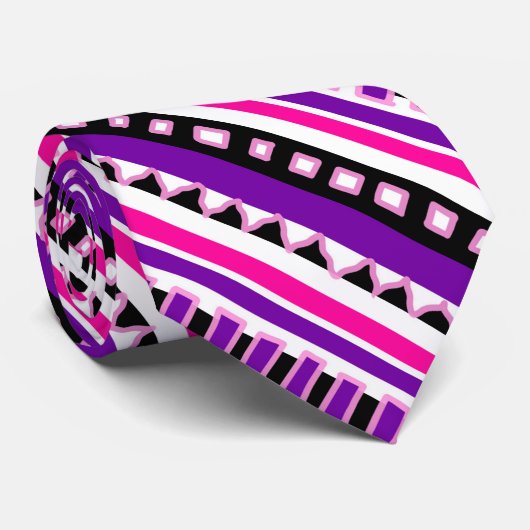 MAZIPOODLES Striped Ribbed Knitting Pattern 194 Krawatte (Gerollt)