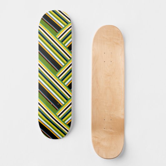 MAZIPOODLES Stripes Spaghetti 11 Herringbone Skateboard (Vorderseite)