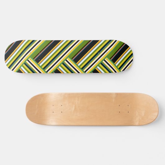 MAZIPOODLES Stripes Spaghetti 11 Herringbone Skateboard (Horizontal)