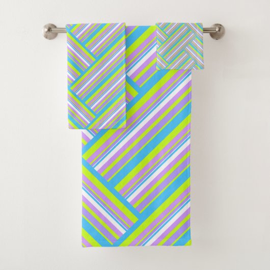 MAZIPOODLES Stripes Spaghetti 54 Herringbone  Badhandtuch Set (Insitu)