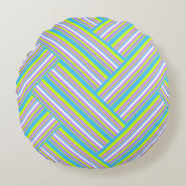 MAZIPOODLES Stripes Spaghetti 54 Herringbone Rundes Kissen