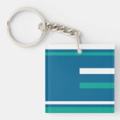 MAZIPOODLES Stripes Spaghetti Teal Schlüsselanhänger (Vorderseite)