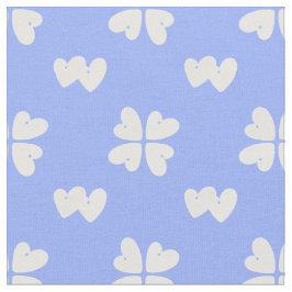 Mazipoodles Weißes Herz auf blau Stoff