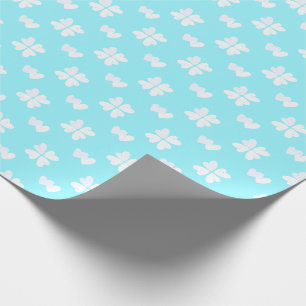 Mazipoodles Weißes Herz auf Türkis Blau Geschenkpapier