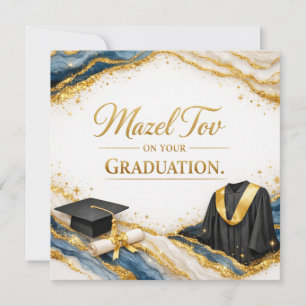 Mazl Tov zur bestandenen Prüfung Blau Gold