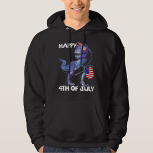 Mb35 Happy 4. Juli T-Rex Dinosaur Baby Kleinkind B Hoodie