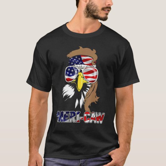 Mb35 Mullet Eagle Meri-Caw 4. Juli unabhängig T-Shirt (Vorderseite)
