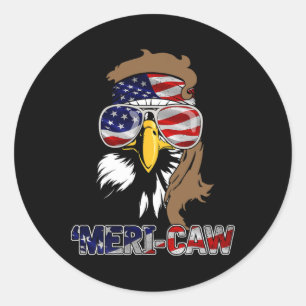 Mb35 Mullet Eagle meri-caw 4. Juli Unabhängigkeit Runder Aufkleber
