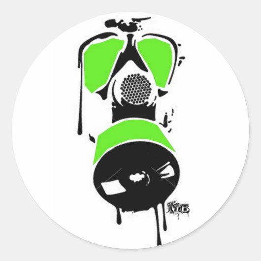 MB Aufkleber für grüne und schwarze Gasmasken (Vorderseite)