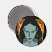 MB Cyber Chick Vector Art Magnet (Vorderseite/Rückseite)