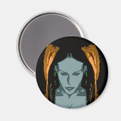 MB Cyber Chick Vector Art Magnet (Vorderseite/Rückseite)