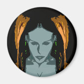 MB Cyber Chick Vector Art Magnet (Vorne)