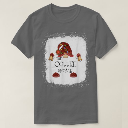 mb Kaffee Gnome Buffalo Kariertes Weihnachtslicht  T-Shirt (Design vorne)