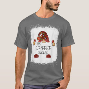 mb Kaffee Gnome Buffalo Kariertes Weihnachtslicht T-Shirt