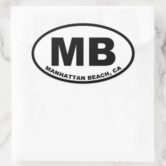 MB Manhattan Beach Ovaler Aufkleber (Tasche)