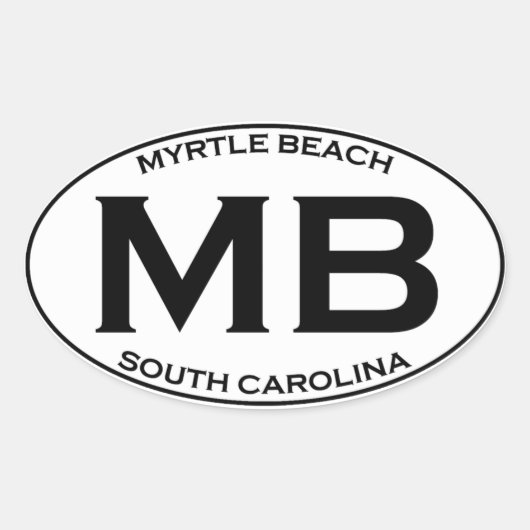 MB - Myrtle Beach South Carolina Ovaler Aufkleber (Vorderseite)