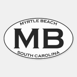 MB - Myrtle Beach South Carolina Ovaler Aufkleber
