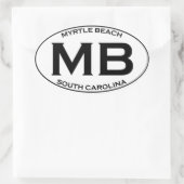 MB - Myrtle Beach South Carolina Ovaler Aufkleber (Tasche)