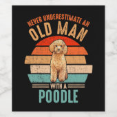 mb nie einen alten Mann mit einem Poodle unterschä Weinetikett (Einzelnes Label)