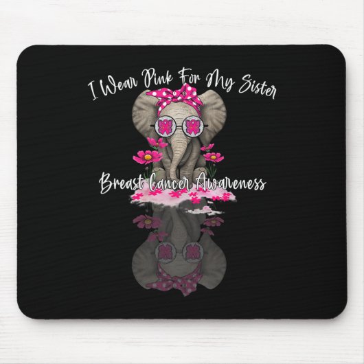 Mb trage ich Rosa für meine Schwester Elephant Bru Mousepad (Vorne)