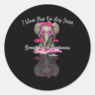 Mb trage ich Rosa für meine Schwester Elephant Bru Runder Aufkleber
