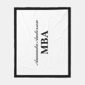 MBA-Abschluss personalisierter Name Fleecedecke (Vorderseite)