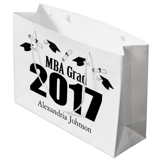 Mba-Absolvent-Abschluss-Geschenk-Tasche 2017 Große Geschenktüte (Rückseite Schrägansicht)
