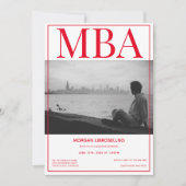 MBA-Absolventen der White Red Foto Graduation Part Einladung (Vorderseite)