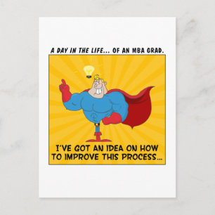 MBA-Absolventen kennen die Antworten auf alle Prob Ankündigungspostkarte
