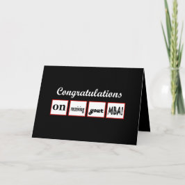 MBA Degree - INDIVIDUELLE NAME Glückwunsch - Karte