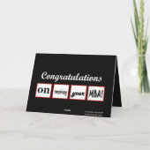 MBA Degree - INDIVIDUELLE NAME Glückwunsch - Karte (Rückseite)