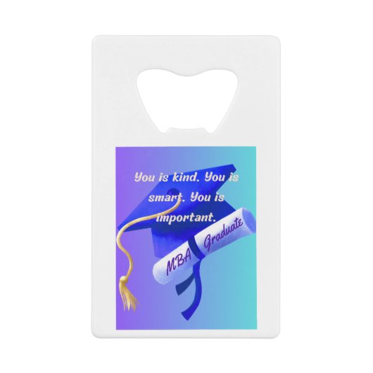 MBA-Geschenk Geldbeutel Flaschenöffner (Vorderseite)