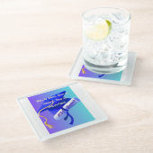 MBA-Geschenk Glasuntersetzer (Schrägansicht)